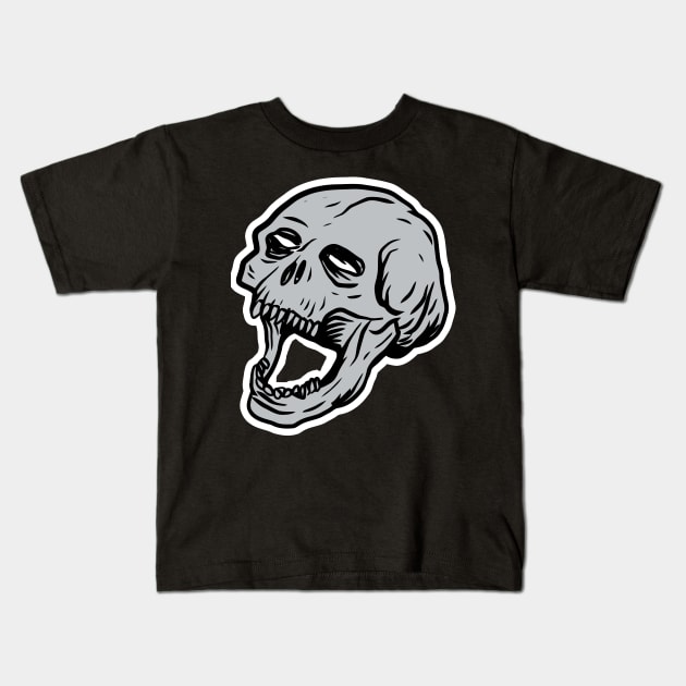 Skull head with blank, soulless eyes. Kids T-Shirt by DeathAnarchy